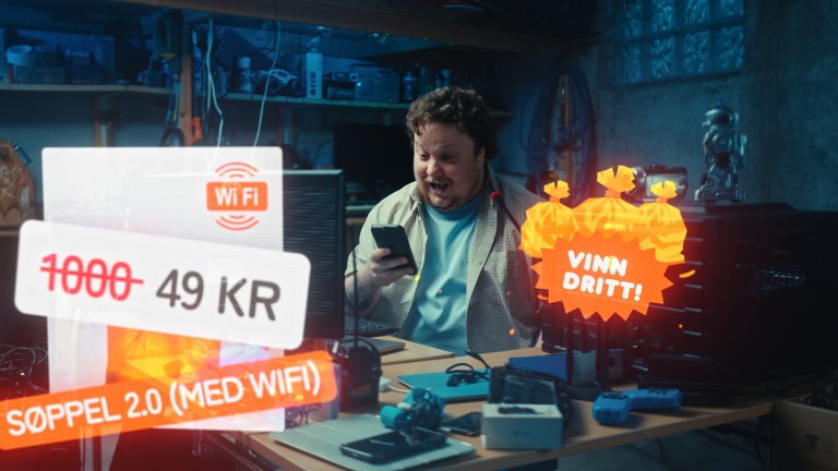 Kampanjefilm: Mann som handler "søppel" på nettet